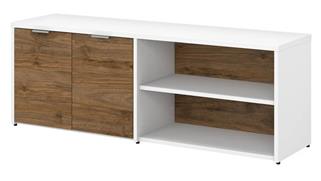 L Shaped Desks Bush 60" W Low Storage Cabinet with Doors and Shelves