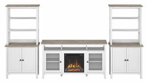 Electric Fireplaces Bush Electric Fireplace TV Stand for 70"  TV with Storage Bookcases (2)