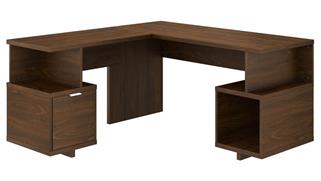 L Shaped Desks Bush 60" W L-Shaped Desk with Drawer and Storage Cubby
