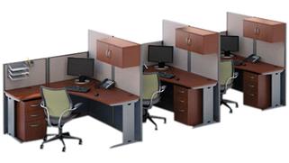 Workstations & Cubicles Bush 3 Person L-Shaped Cubicle Desks with Storage, Drawers, and Organizers