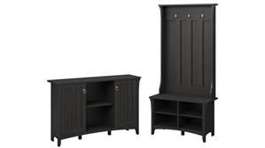 Storage Cabinets Bush Entryway Storage Set with Hall Tree / Shoe Bench and Accent Cabinet