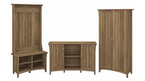 Storage Cabinets Bush Entryway Storage Set with Hall Tree/Shoe Bench and Accent Cabinets