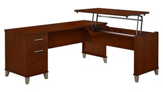 Adjustable Height Desks & Tables Bush 72" W 3 Position Sit to Stand L-Shaped Desk