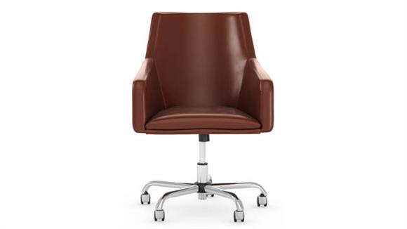 Office Chairs Bush Mid Back Leather Box Chair