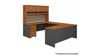 U Shaped Desks Bush 72in W U-Shaped Desk with Hutch and Assembled Mobile File Cabinet