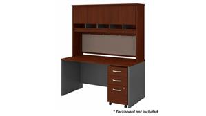Computer Desks Bush 60in W x 30in D Office Desk with Hutch and Assembled  Mobile File Cabinet