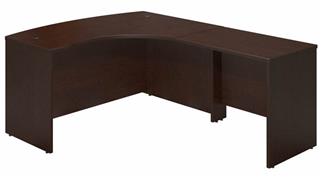 L Shaped Desks Bush 60in W x 43in D Right Hand Bowfront Desk Shell with 36in W Return
