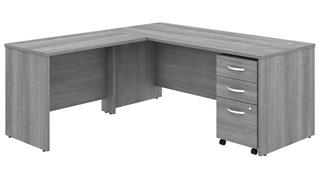 Executive Desks Bush 72in W x 30in D L-Shaped Desk with 42in W Return and Assembled Mobile File Cabinet