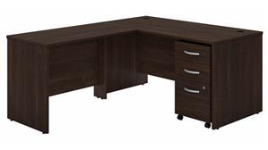 Executive Desks Bush 60in W x 30in D L-Shaped Desk with 42in W Return and Assembled Mobile File Cabinet