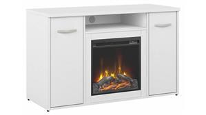 Electric Fireplaces Bush 48in W Electric Fireplace with Storage Cabinet and Doors