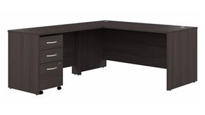 L Shaped Desks Bush 66" W x 30" D L-Shaped Desk with Assembled 3 Drawer Mobile File Cabinet