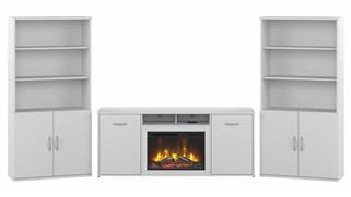 Electric Fireplaces Bush 36in W Bookcase (Set of 2) with 72in W Electric Fireplace TV Stand