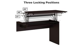 Adjustable Height Desks & Tables Bush 42" W 3 Position Sit to Stand Desk Return
