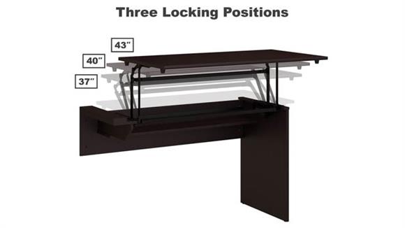 Adjustable Height Desks & Tables Bush 42" W 3 Position Sit to Stand Desk Return