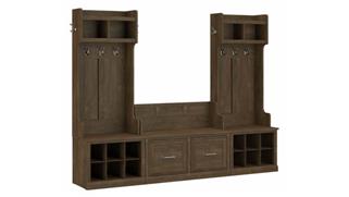 Benches Bush Entryway Storage Set with Hall Trees and Shoe Bench with Doors