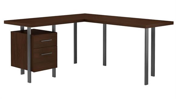 60in W L-Shaped Desk with Drawers