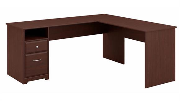 72in W L-Shaped Computer Desk with Drawers