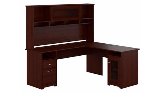 72in W L-Shaped Computer Desk with Hutch and Storage
