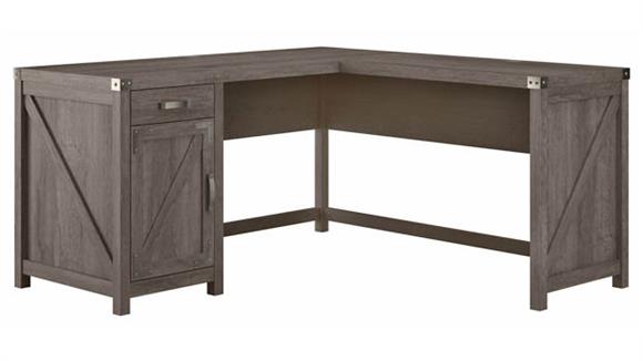 60in W L-Shaped Desk with Drawer and Storage Cabinet