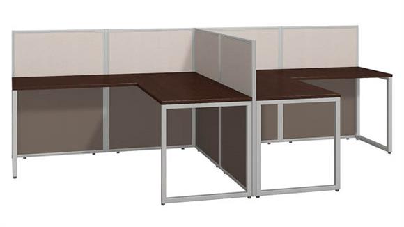 60in W 2 Person L-Desk Open Office with 45in H Panels