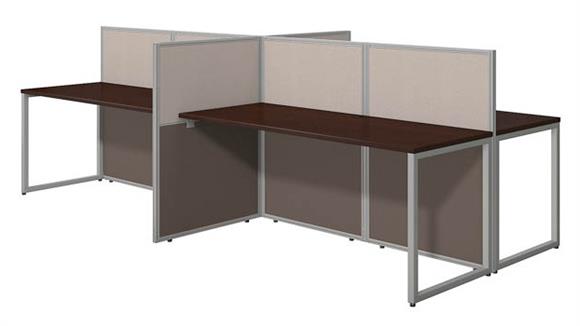 60in W 4 Person Straight Desk Open Office with 45in H Panels