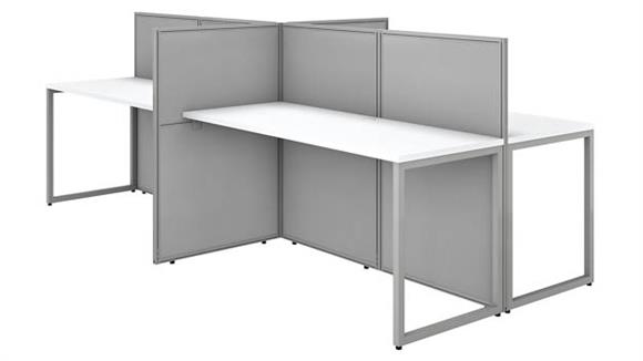 60in W 4 Person Straight Desk Open Office with 45in H Panels