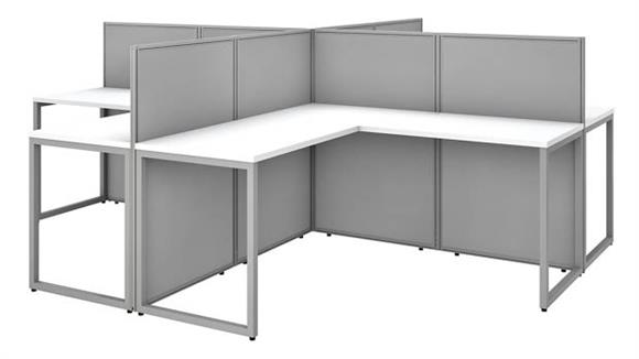 60in W 4 Person L-Desk Open Office with 45in H Panels