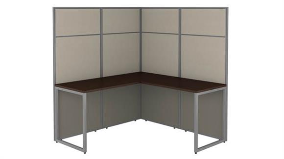 60in W L-Shaped Cubicle Desk Workstation with 66in H Panels