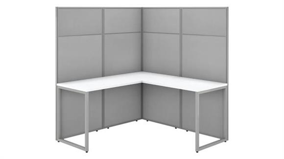 60in W L-Shaped Cubicle Desk Workstation with 66in H Panels