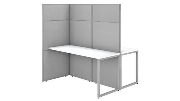 60in W 2 Person Cubicle Desk Workstation with 66in H Panels