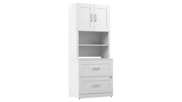 30in W 2 Drawer Lateral File Cabinet with Hutch