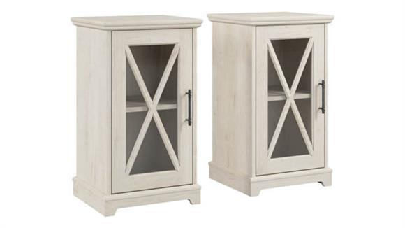 Small Farmhouse End Table with Storage - Set of 2