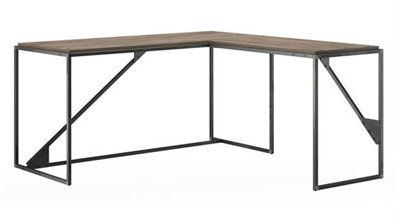 62in W L-Shaped Industrial Desk