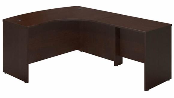 60in W x 43in D Right Hand Bowfront Desk Shell with 36in W Return