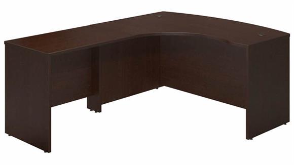 60in W x 43in D Left Hand Bowfront Desk Shell with 36in W Return