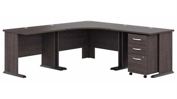83in W Large Corner Desk with Assembled 3 Drawer Mobile File Cabinet