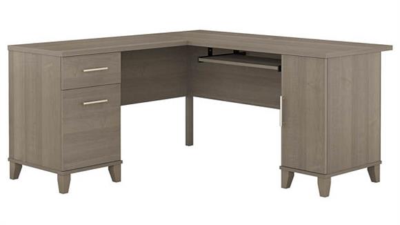 60in W L-Shaped Desk with Storage