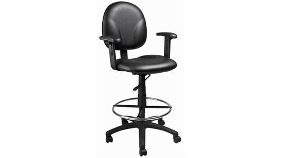 Drafting Stools Boss Office  Chairs  Black Caresoft Drafting Stool with Adjustable Arms