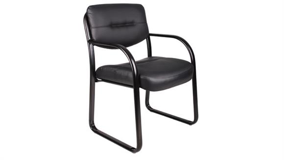 Side & Guest Chairs Boss Office  Chairs  Black Leather Guest Chair