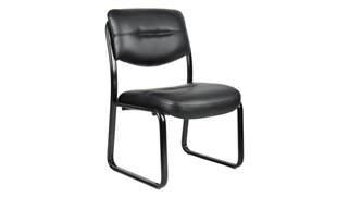 Side & Guest Chairs WFB Designs Black Leather Armless Guest Chair