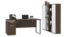Computer Desks Bestar 66in W Computer Desk and 2 Bookcases