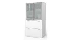 File Cabinets Lateral Bestar 30in W Lateral File Cabinet with Frosted Glass Doors Hutch