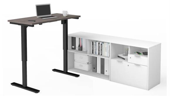 Adjustable Height Tables Bestar Height Adjustable L-Desk