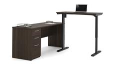 Adjustable Height Desks & Tables Bestar L-Desk Including Electric Height Adjustable Table