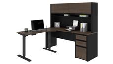 Adjustable Height Desks & Tables Bestar 6ft W x 6ft D Height Adjustable L-Shaped Desk with Hutch