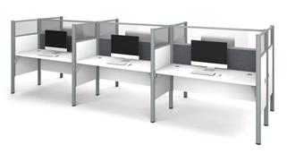 Workstations & Cubicles Bestar Six Workstation - White with Tack Boards and Acrylic Glass Privacy Panels