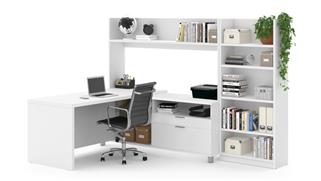L Shaped Desks Bestar L-Desk with Bookcase