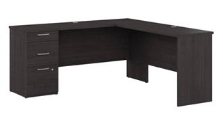 L Shaped Desks Bestar 65in W L-Shaped Desk with Drawers