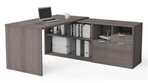 L Shaped Desks Bestar 72" W L-Desk with 2 Drawers