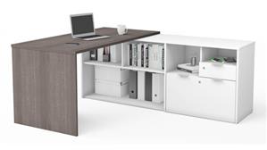 L Shaped Desks Bestar 72" W L-Desk with 2 Drawers